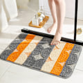 Miniatyrbild 1 av 5: Absorberande golvmattor, halkfria mattor för badrumsingångar, hushållsbadrumsmattor (orange grå, 40*60cm (16*24in)),