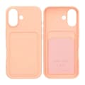 Silikonmobilskal med korthållare för iPhone 17 - Rosa