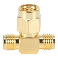 SMA Han til To SMA Hun Triple T RF Adapter Stik 3-Vejs Splitter NY