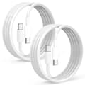 2-pack 2m iPhone 15 / 16 / 17 Laddare USB-C Till USB-C Kabel Vit Vit