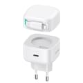 iPhone hurtiglader kompatibel PD35W - Dobbel port GaN uttrekkbar Hvit