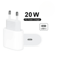 Adapter 20W - Snabbladdare - Kraftfull USB-C-adapter för snabbladdning - VIT