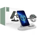 Tech-Protect 15W LED 3-i-1 Magnetisk MagSafe-laddare (Vit)