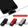 Miniatyrbillede 2 af 5: 2-i-1 USB C Splitter Type C Han til Dobbelt Type C Hun Hovedtelefonoplader red