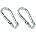 2x karbinhakar i stål, 6 mm diameter x 60 mm längd