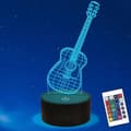 Gitarrpresenter för musikälskare, Ammonite Gitarr 3D Illusion Lampa 16 färger som ändras med fjärrkontroll och timer