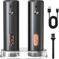 Elektrisk pepparkvarn - Set om 2 - Svart ABS - Extern justering - Kök och BBQ - 110 ml