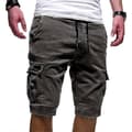 Herr jogging shorts elastisk midja armé sport casual cargo shorts byxor mörkgrå 2XL Dark Grey 2XL