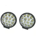 2x 12V 14 LED 42W ekstra lys til off-road køretøjer, runde, 6000K