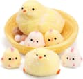 6 st Taba handgjorda squishy kycklingleksaker stressavlastande klämleksak. Söta sensoriska leksaker.