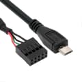 U2-018-MM USB 2.0 Bundkort 9-benet 10-benet Header til Micro USB 5-benet Kabel 50 cm til Mini Monitor Sensor