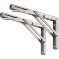 Fällbart fäste - Set om 2 - Rostfritt stål - 150 kg lastkapacitet - Garage, kök, kontor - 300x1