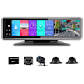 Miniatyrbillede 1 af 4: Bakkamera + 12 tommer panoramaskærm - Android DVR 4G 360° WiFi GPS Bluetooth bakspejl T88 - 4 kameraer