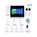 Miniatyrbild 1 av 4: Tuya SET B smart hemsäkerhetslarmsystem – Wifi, GSM, Anti-inbrottssats Pekskärm, Mobilapplikation Färg TFT 4,3"