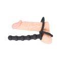 Miniatyrbild 7 av 7: Black Velvets: Cock & Ball Ring with Anal Beads Svart