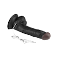 Miniatyrbild 11 av 11: LoveToy: Vibrating Easy StrapOn Set, 20 cm Mörk hudfärg, Svart