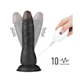 Miniatyrbild 6 av 11: LoveToy: Vibrating Easy StrapOn Set, 19 cm Mörk hudfärg, Svart