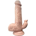 Miniatyrbild 1 av 3: Armony: Realistic Vibrator & Thrusting Dildo with Tongue, 19 cm Ljus hudfärg