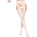 Miniatyrbild 6 av 6: Leg Avenue: Heart Net Suspender Hose, One Size Vit one size
