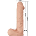 Miniatyrbild 2 av 10: Debra: Ultra Harness with Multi-Speed Strap-On, 26 cm Ljus hudfärg, Svart