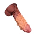 Miniatyrbild 6 av 11: LoveToy: Dual-Layered Silicone Cock with Rope, 27 cm Ljus hudfärg, Mörk hudfärg