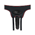Miniatyrbild 4 av 11: LoveToy: Vibrating Easy StrapOn Set, 19 cm Mörk hudfärg, Svart