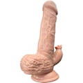 Miniatyrbild 3 av 3: Armony: Realistic Vibrator & Thrusting Dildo with Tongue, 19 cm Ljus hudfärg