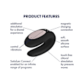 Miniatyrbild 9 av 10: Satisfyer Connect: Double Joy, Partner Vibrator Svart