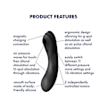 Miniatyrbild 6 av 7: Satisfyer: Curvy Trinity 4, Air Pulse Vibrator, svart Svart