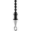 Miniatyrbild 3 av 4: Excellent Power: Beaded Butt Plug with Rigid Handle Silver, Svart