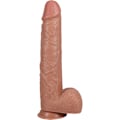 Miniatyrbild 1 av 8: RealRock: Extra Long Realistic Dildo, 35.5 cm Mörk hudfärg