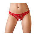 Miniatyrbild 1 av 8: Cottelli Collection: Lace String, Open Crotch, röd Röd M