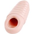 Miniatyrbild 1 av 3: Size Matters: Ribbed Penis Enhancer Sheath Ljus hudfärg