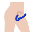 Miniatyrbild 5 av 6: Strap U: Revolver II, Vibrating Strapless Strap On Dildo Blå