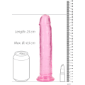 Miniatyrbild 6 av 7: RealRock: Crystal Clear Straight Realistic Dildo, 23 cm Rosa