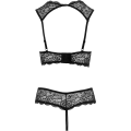 Miniatyrbild 3 av 8: Cottelli Lingerie: Öppen BH med Stringtrosor Svart L