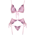 Miniatyrbild 2 av 6: Kissable: 3-delat Set Underkläder med Rosor, rosa Rosa S/M