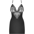 Miniatyrbild 5 av 7: Obsessive: 828-CHE-1, Chemise & Thong, svart Svart S/M