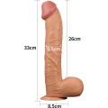 Miniatyrbild 5 av 7: LoveToy: King-Sized Realistic Dildo, 33 cm Ljus hudfärg