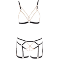 Miniatyrbild 1 av 8: Cottelli Lingerie: BH-set med remmar och kedjor Svart L