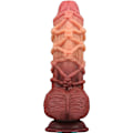 Miniatyrbild 10 av 11: LoveToy: Dual-layered Silicone Cock with Rope, 24 cm Ljus hudfärg, Mörk hudfärg