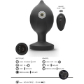 Miniatyrbild 3 av 9: Anos: RC Inflatable Butt Plug with Vibration Svart