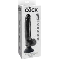 Miniatyrbild 7 av 7: King Cock: Vibrating Cock with Balls, 23 cm Svart