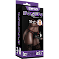 Miniatyrbild 3 av 11: LoveToy: Vibrating Easy StrapOn Set, 19 cm Mörk hudfärg, Svart