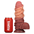 Miniatyrbild 4 av 11: LoveToy: Dual-layered Silicone Cock with Rope, 24.5 cm Ljus hudfärg, Mörk hudfärg