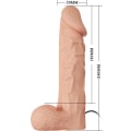 Miniatyrbild 5 av 11: Debra: Ultra Harness with Multi-Speed Strap-On, 24 cm Ljus hudfärg, Svart