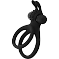 Miniatyrbild 4 av 7: EasyToys: Share Ring, Double Vibrating Cock Ring with Rabbit ... Svart