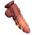 Miniatyrbild 7 av 11: LoveToy: Dual-layered Silicone Cock with Rope, 24 cm Ljus hudfärg, Mörk hudfärg