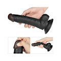 Miniatyrbild 8 av 11: LoveToy: Vibrating Easy StrapOn Set, 20 cm Mörk hudfärg, Svart