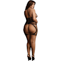 Miniatyrbild 2 av 5: Le Désir: Peek-A-Boo Fishnet Dress, One Size Plus Svart one size